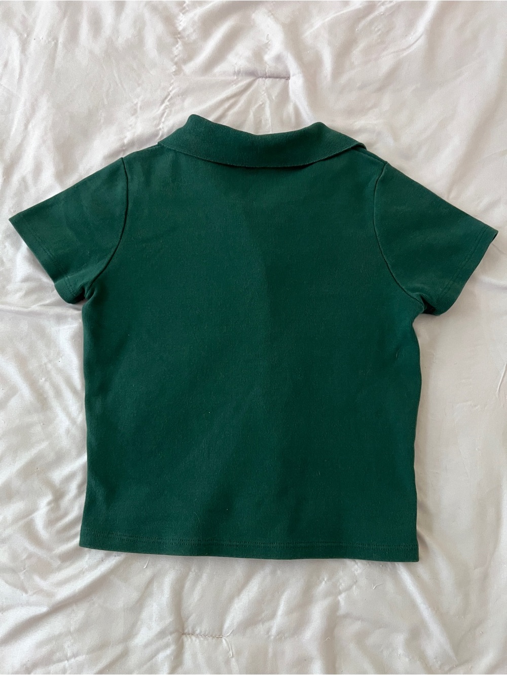 Green Polo Button-Front Top - Picture 2 of 4